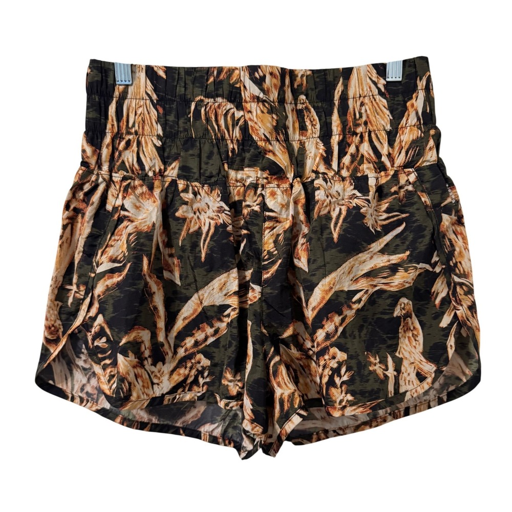 FP Movement Free People Shorts Womens L The Way Home Olive Floral Running Hiking